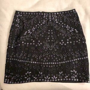 Club Monaco Embroidered Mini Skirt